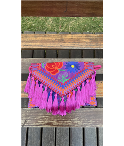 CLUTCH FLORENA LILAS COM FRANJAS