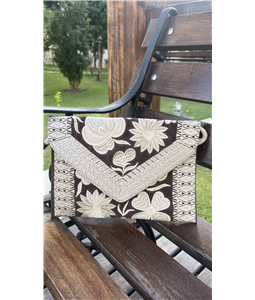 CLUTCH FLORENA MARROM/OFF