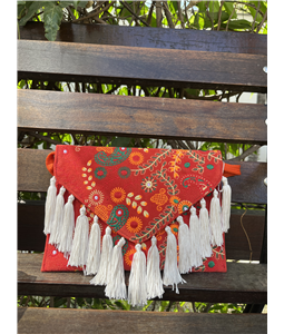 CLUTCH KALIMA CORAL/OFF WHITE